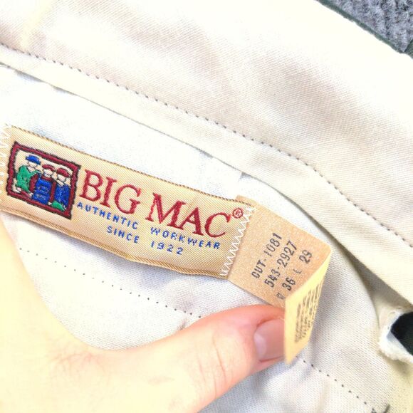 Big Mac Men's Flat Front Straight Leg Chino Pants Green 36x29 Workwear - Picture 9 of 12